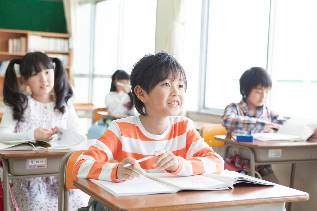 Japanese children in a classroom